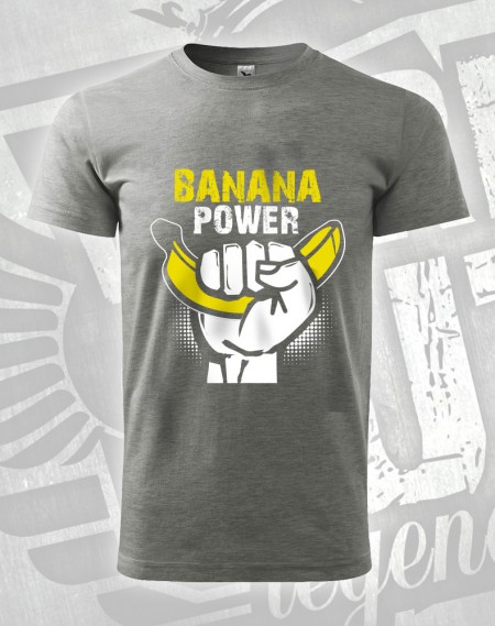 Triko Banana Power - šedý melír tmavý