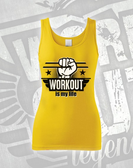Tílko Workout is my Life - žlutá