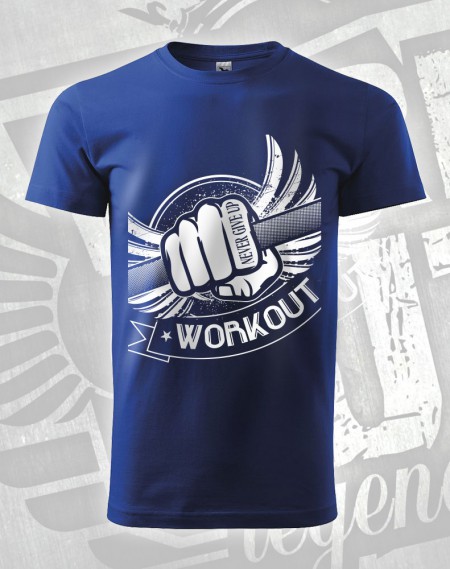 Triko Workout Fist - modrá